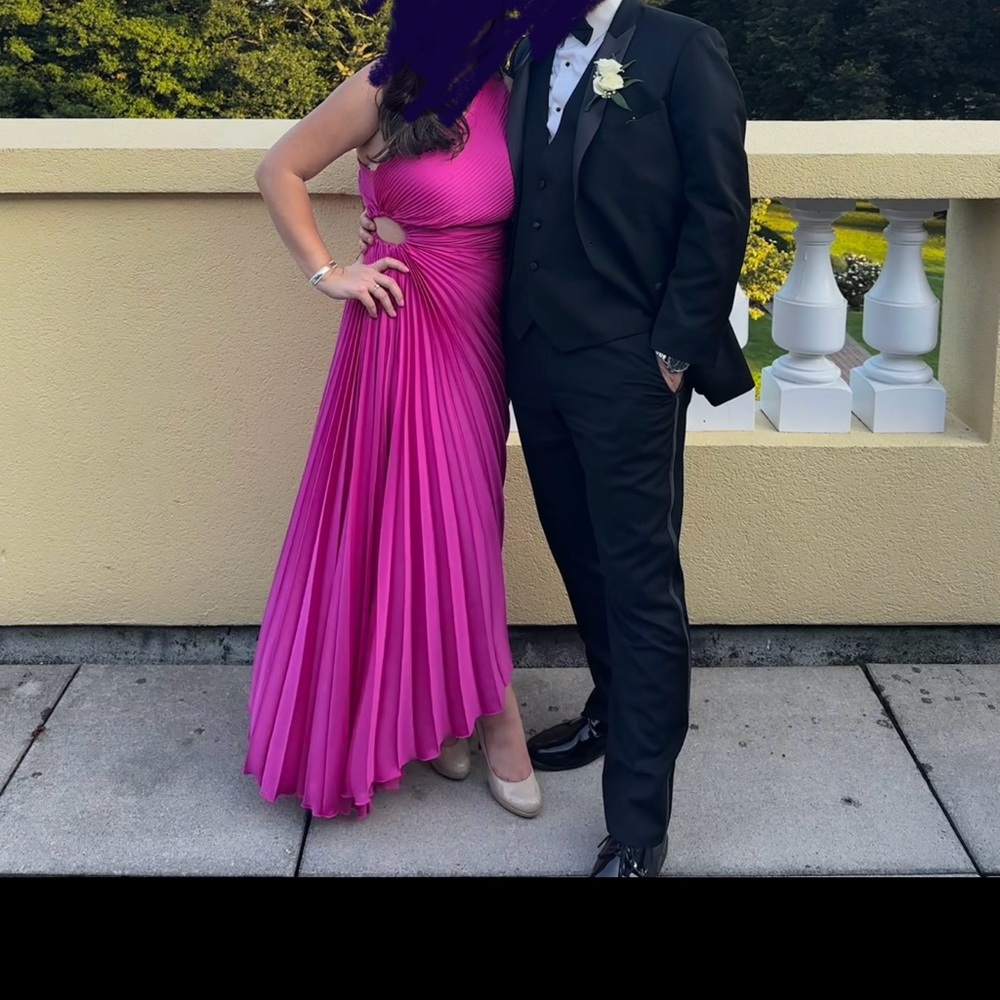 Mango Pink Pleated Wedding Dress